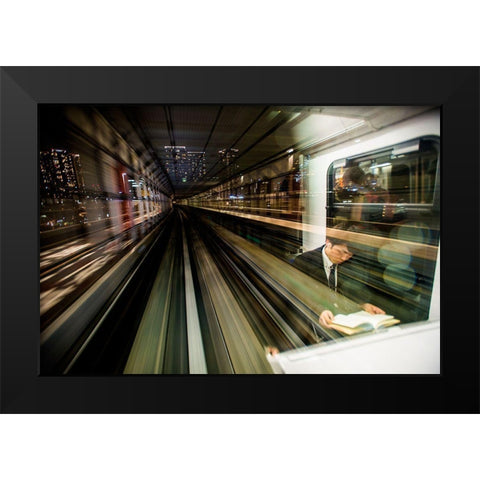 Tokyo Metro Black Modern Wood Framed Art Print by Ammazzalorso, Andrea