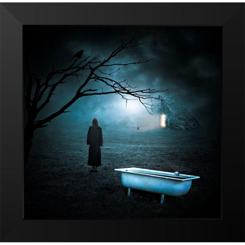 Horror Story Black Modern Wood Framed Art Print by Smajic, Nermin