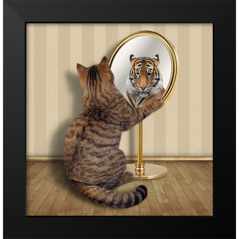 Megalomania.... Black Modern Wood Framed Art Print by Kuznetsova, Iryna