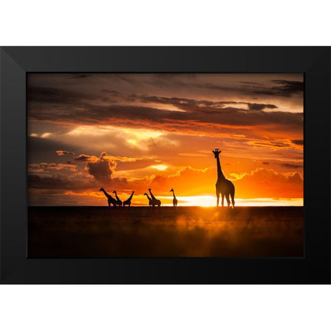 End Of The Day Black Modern Wood Framed Art Print by Mirza, Mohammad