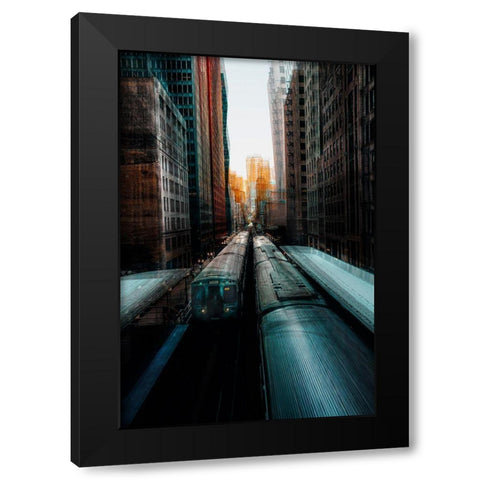 Chicagos Station Black Modern Wood Framed Art Print by Chiriaco, Carmine