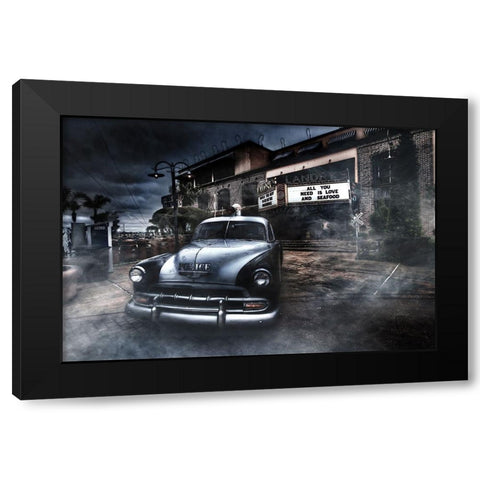 The Crime Scene Black Modern Wood Framed Art Print by Perez, Eliran