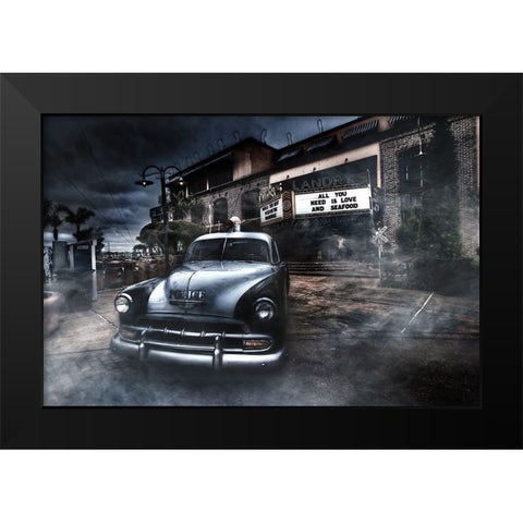 The Crime Scene Black Modern Wood Framed Art Print by Perez, Eliran