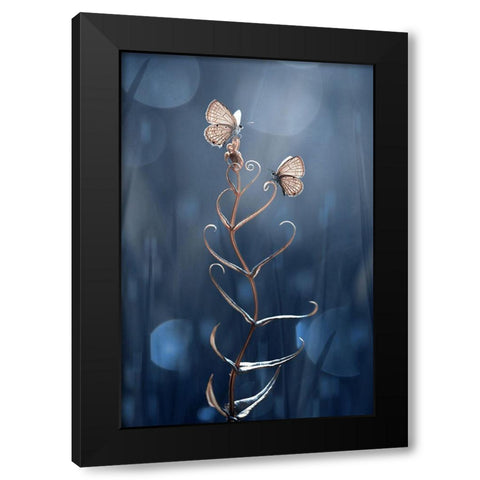 You And Me Black Modern Wood Framed Art Print by Pamungkas, Edy