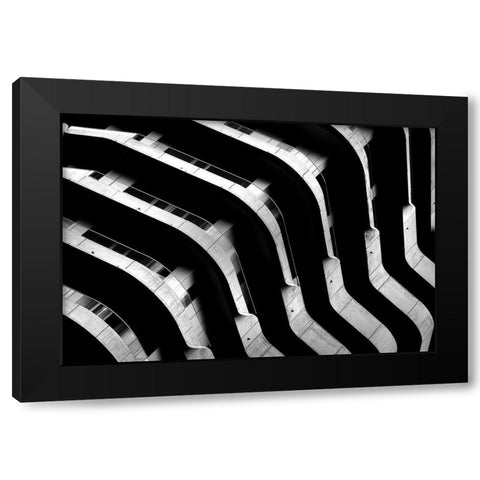 The Wave Black Modern Wood Framed Art Print with Double Matting by Endermann, Rolf