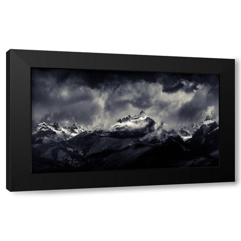 Tibetan Land Devildoma??Aedaacuaenandfrac14;EÂ?A?? Black Modern Wood Framed Art Print with Double Matting by Qiye