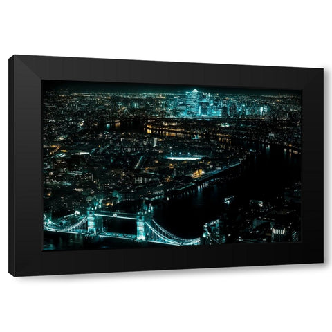 Cyberpunk London - I Black Modern Wood Framed Art Print by ShutterLore