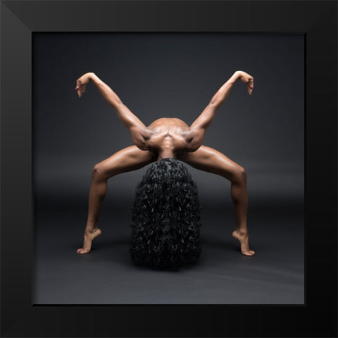 X Factor Black Modern Wood Framed Art Print by Wilkinson, Hugh