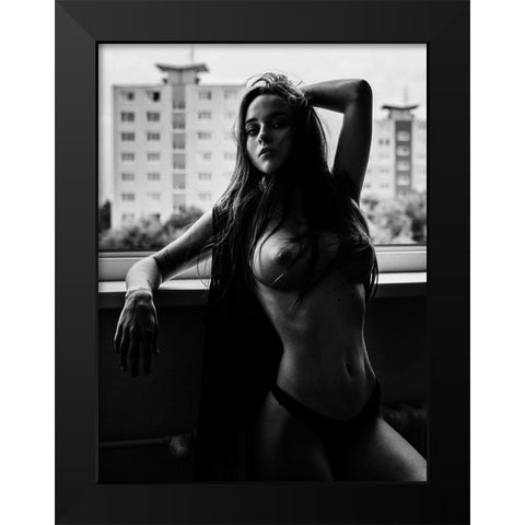 Summer In The City - Petra Black Modern Wood Framed Art Print by Krystynek MQEP, Martin