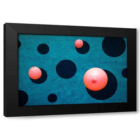 Three Balloons Black Modern Wood Framed Art Print by Schuster, Inge