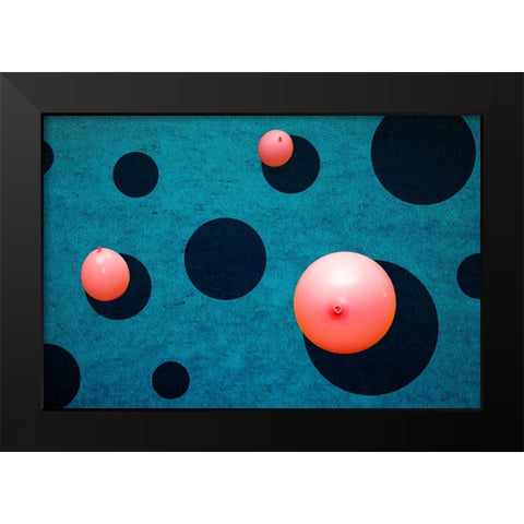 Three Balloons Black Modern Wood Framed Art Print by Schuster, Inge