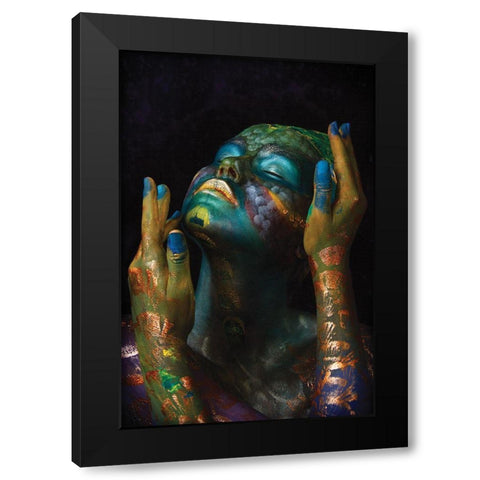 Fish A Oil Black Modern Wood Framed Art Print with Double Matting by Kovalev, Ivan