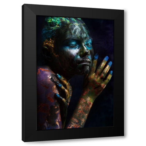 Oil A Fish Black Modern Wood Framed Art Print by Kovalev, Ivan