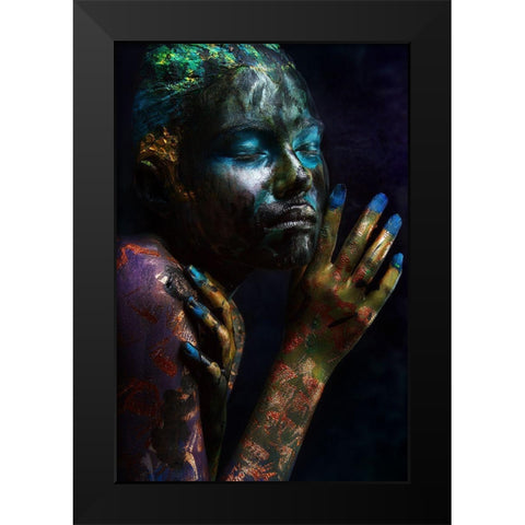 Oil A Fish Black Modern Wood Framed Art Print by Kovalev, Ivan