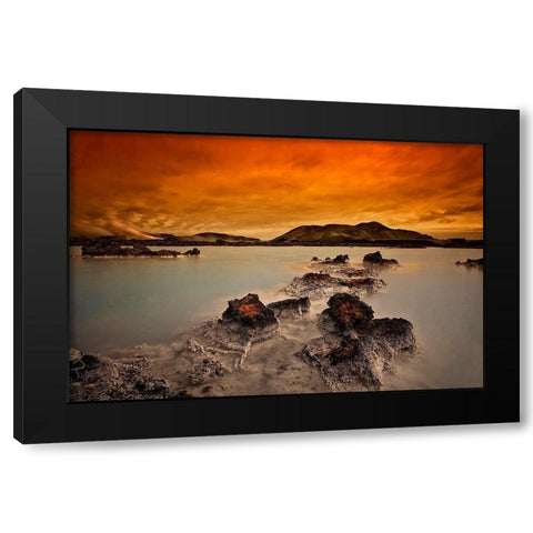 Primal Elements Black Modern Wood Framed Art Print by H. Ingibergsson, Torsteinn