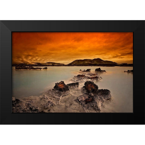 Primal Elements Black Modern Wood Framed Art Print by H. Ingibergsson, Torsteinn