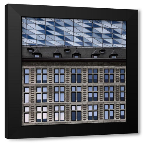 Fused Architecture Black Modern Wood Framed Art Print with Double Matting by Claes, Gilbert