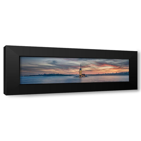 Maiden Tower Black Modern Wood Framed Art Print by Hoxha, Rilind