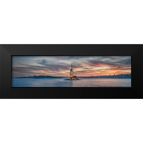 Maiden Tower Black Modern Wood Framed Art Print by Hoxha, Rilind