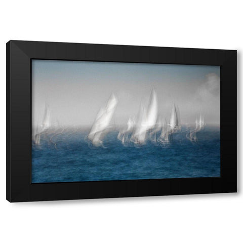 Sails Black Modern Wood Framed Art Print by Dominik, Garcia