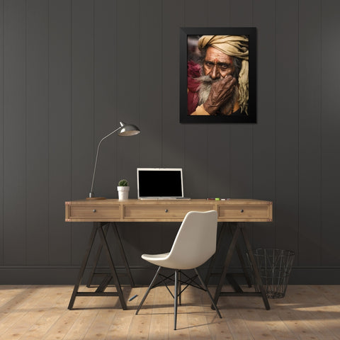 Red And Yellow Black Modern Wood Framed Art Print by Jonas, Nadav