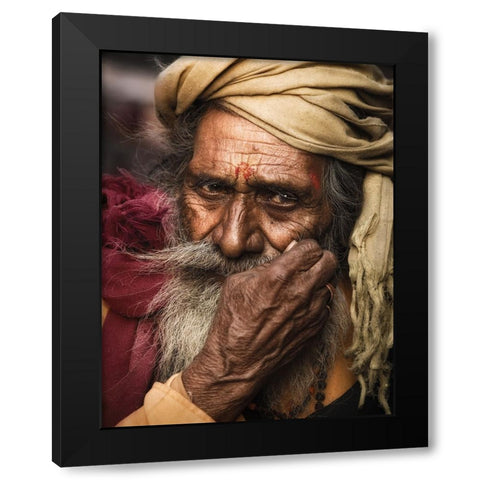 Red And Yellow Black Modern Wood Framed Art Print by Jonas, Nadav