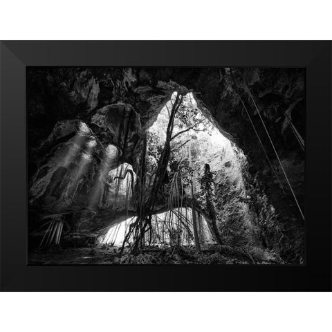 Middle Caicos Cave In Bw Black Modern Wood Framed Art Print by Anderson, Matt