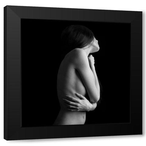 Feathers - Ii Black Modern Wood Framed Art Print by Kostadinov, Bobby