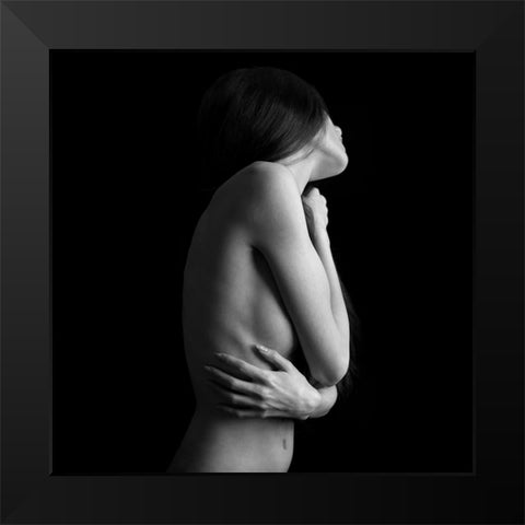 Feathers - Ii Black Modern Wood Framed Art Print by Kostadinov, Bobby