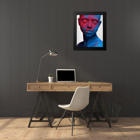 Colored Ecstasy Black Modern Wood Framed Art Print by Malikov, Alex