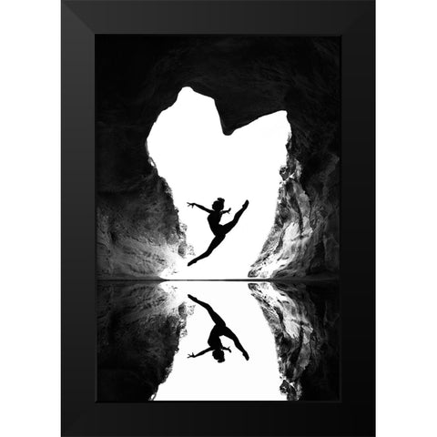 A beating heart Black Modern Wood Framed Art Print by Amer, Eyal