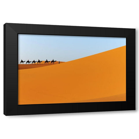 Caravan Black Modern Wood Framed Art Print by Mei, Massimo
