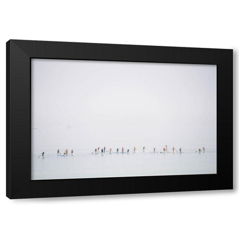 Floating Mirage Black Modern Wood Framed Art Print with Double Matting by Raif, Joshua