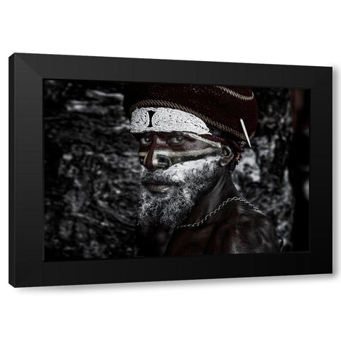 At The Mt Hagen Sing Sing Festival-V - Papua New Guinea Black Modern Wood Framed Art Print by Inazio Kuesta, Joxe