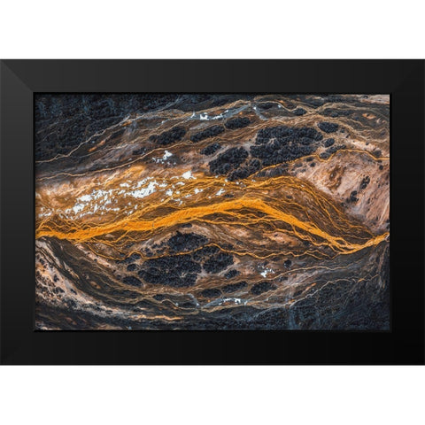 The Pulse Of The Earth Black Modern Wood Framed Art Print by Tianqi