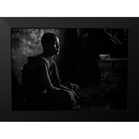 Novice In The Dark Black Modern Wood Framed Art Print by Tagliarino, Marco