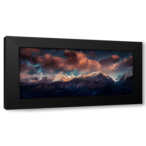 Ge Nie Snow Mountaina??A??Ei?Cnaae??A?? Black Modern Wood Framed Art Print by Qiye