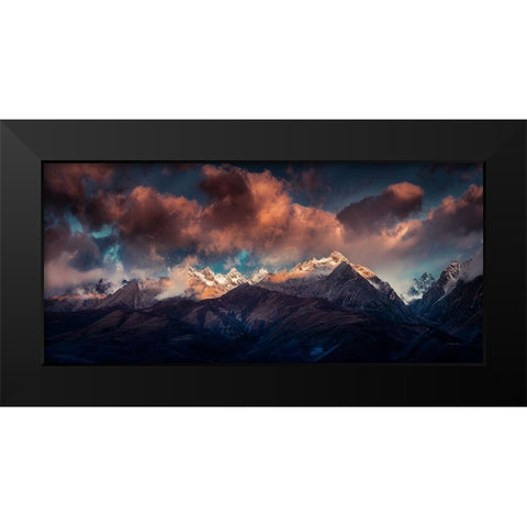 Ge Nie Snow Mountaina??A??Ei?Cnaae??A?? Black Modern Wood Framed Art Print by Qiye