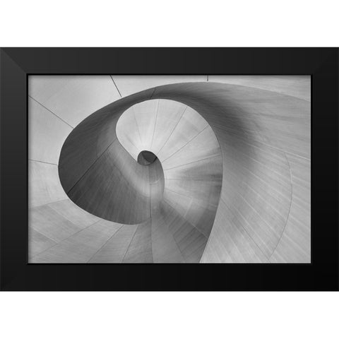 Curves Black Modern Wood Framed Art Print by Chen, Bo