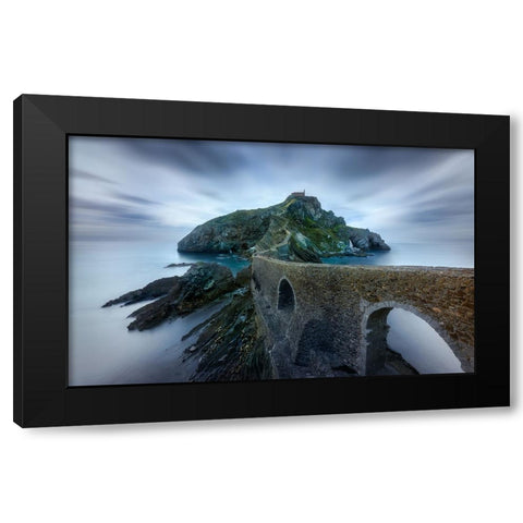 Games Of Thrones - Dragonstone Island -San Juan De Gaztelugatxe Black Modern Wood Framed Art Print by M. Garcia, Jesus