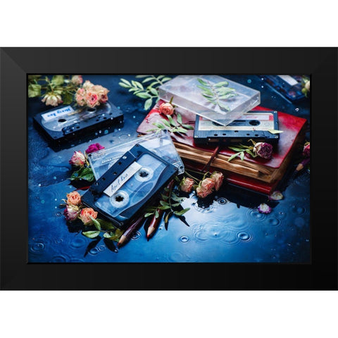 April Rain Black Modern Wood Framed Art Print by Belenko, Dina