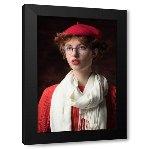 Six Shades Of Red Black Modern Wood Framed Art Print by Slotboom, Jan