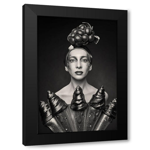Blackberry Black Modern Wood Framed Art Print by Smirnov, Sergei