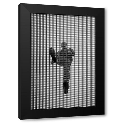 The Grid Black Modern Wood Framed Art Print by Marques, Eduardo