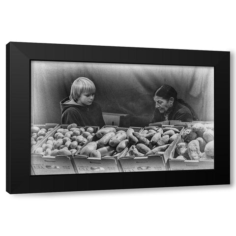 The Art Of Selling Potatos Black Modern Wood Framed Art Print with Double Matting by Henrichs, Dan