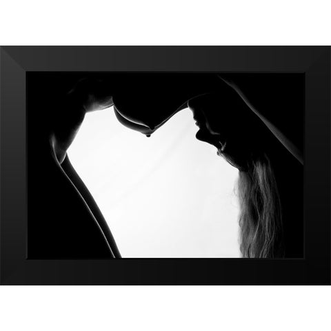 Shape Black Modern Wood Framed Art Print by D. Pop, Ovi