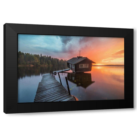 The Inclined Sauna Black Modern Wood Framed Art Print by Beresford Harris, Richard