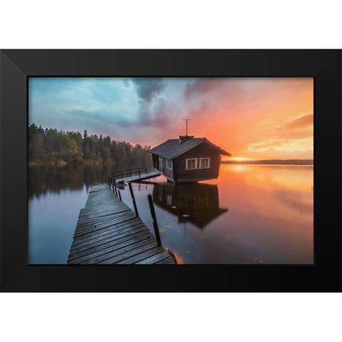 The Inclined Sauna Black Modern Wood Framed Art Print by Beresford Harris, Richard