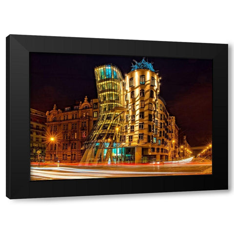 Tanzendes Haus Black Modern Wood Framed Art Print with Double Matting by Ohlendorf, Anette
