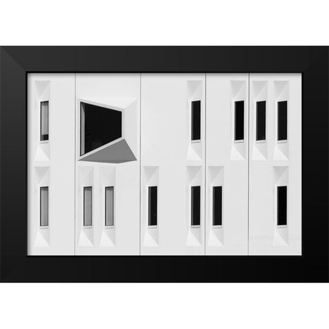 Essent Building Venlo Black Modern Wood Framed Art Print by Niezen, Jan